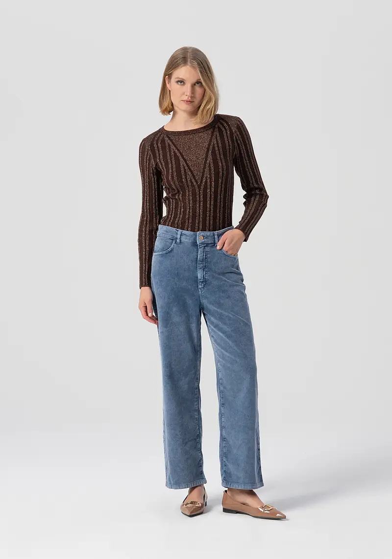 Pantaloni carrot in velluto