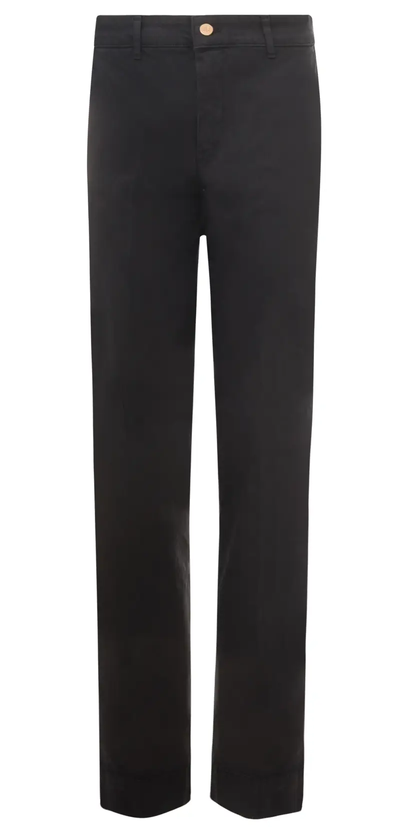 Pantaloni Chino Cropped a Vita Media con Risvolto