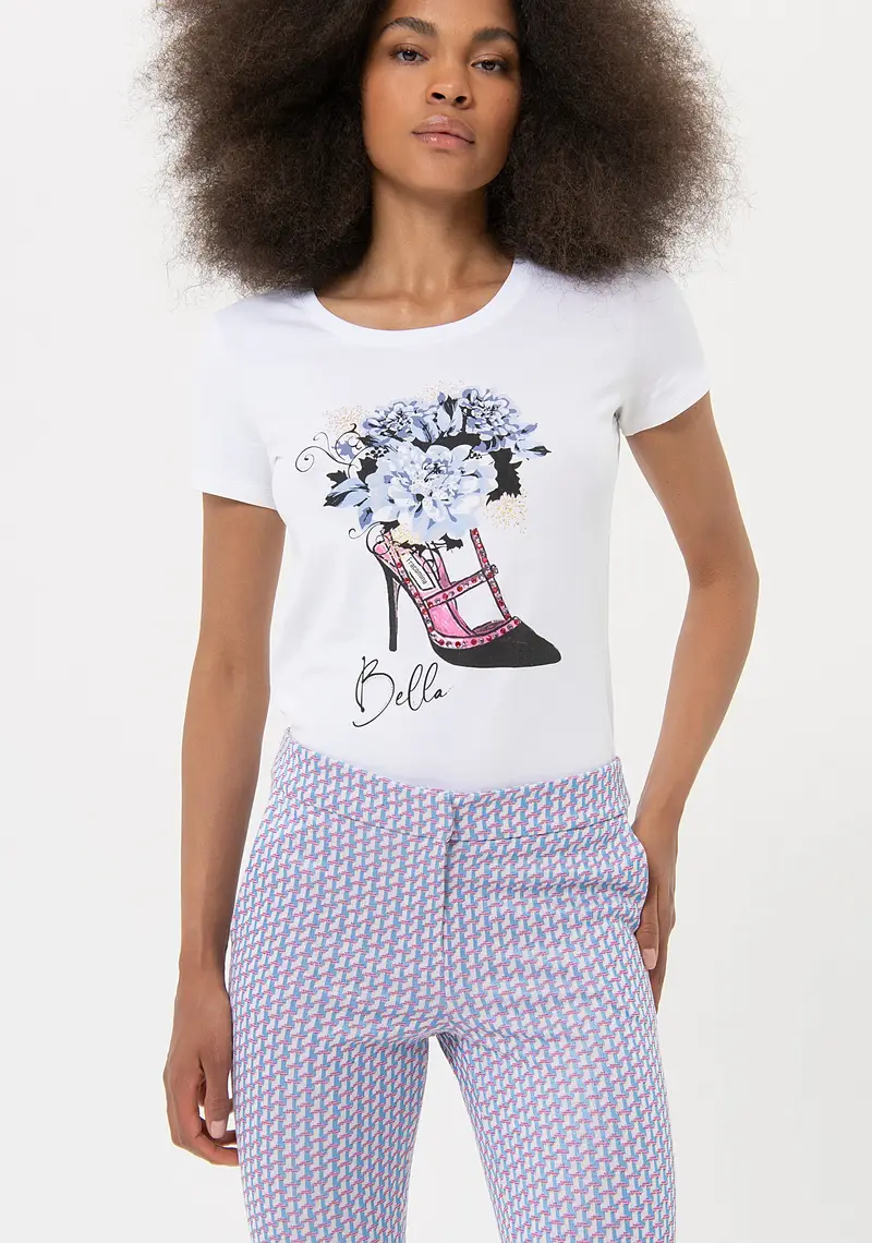 Pantaloni chino regular in fantasia geometrica