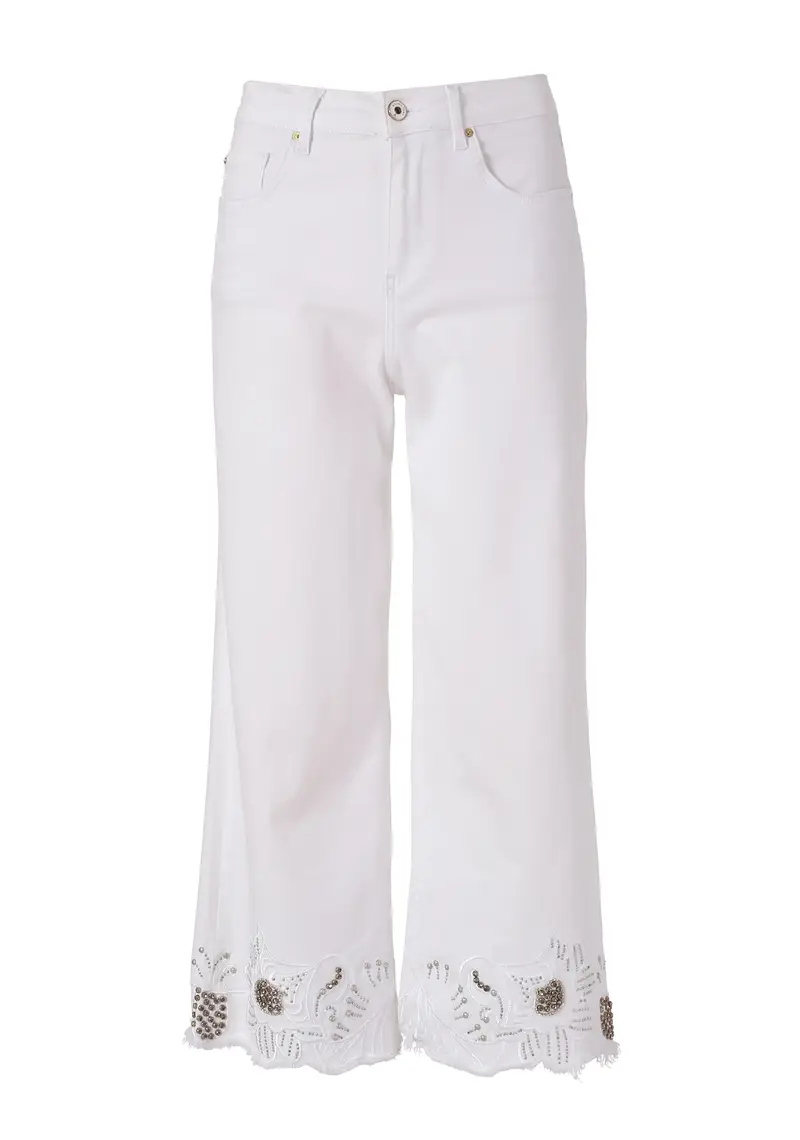 Pantaloni cropped in bull