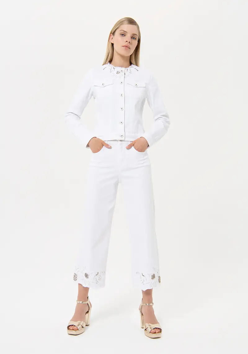 Pantaloni cropped in bull miniatura 2