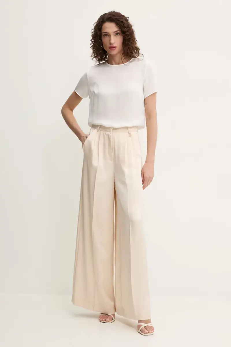 pantaloni donna colore beige FR25SV3002W41101 miniatura 2