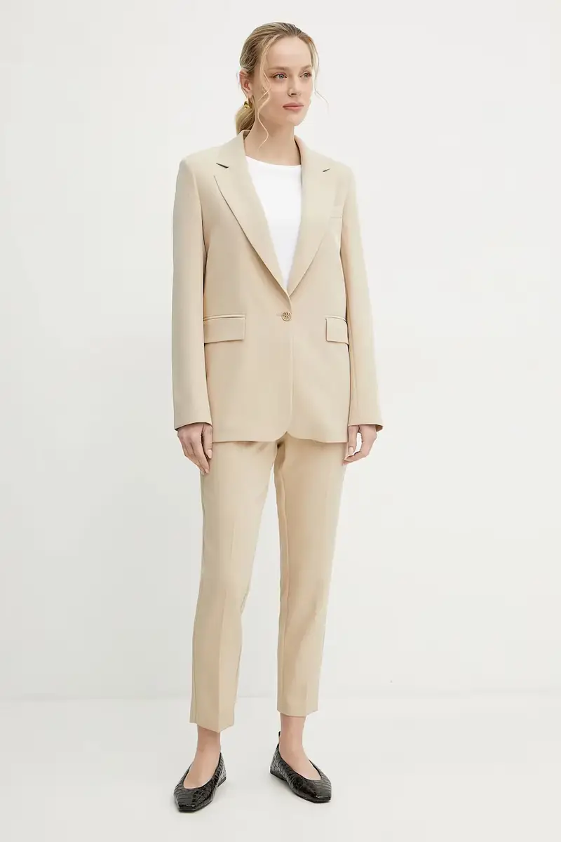 pantaloni donna colore beige FR25SV4002W42901 miniatura 2