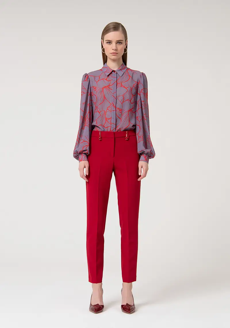 Pantaloni regular in tessuto stretch