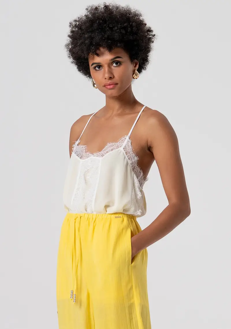 Pantaloni wide a palazzo in lino e lyocell miniatura 2