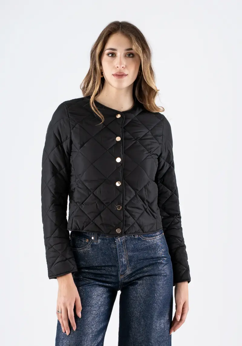 Piumino Corto Trapuntato con Bottoni