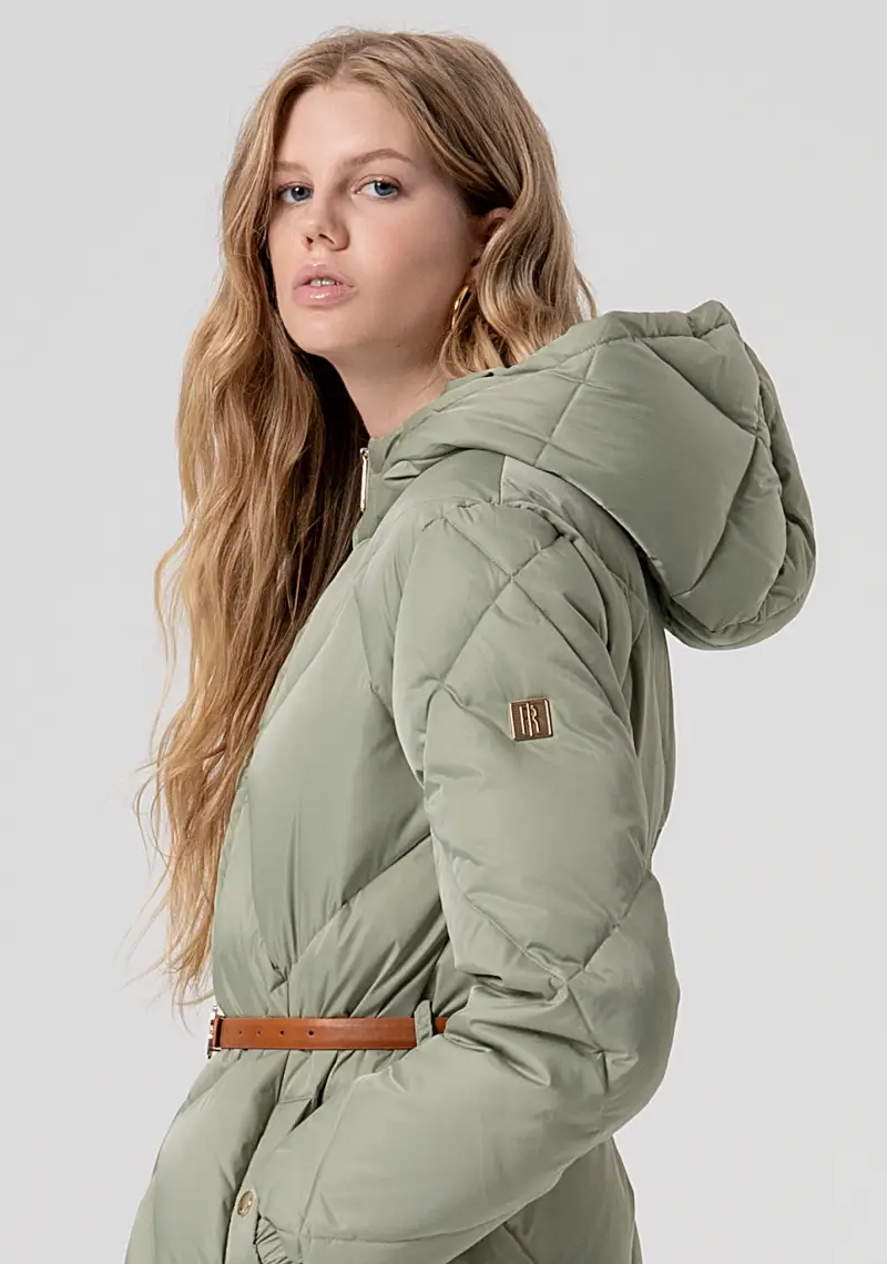 Piumino Lungo Trapuntato con Cintura miniatura 2