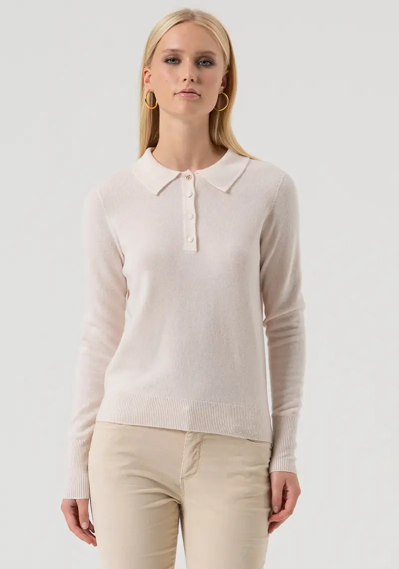 Polo regular in maglia di lana