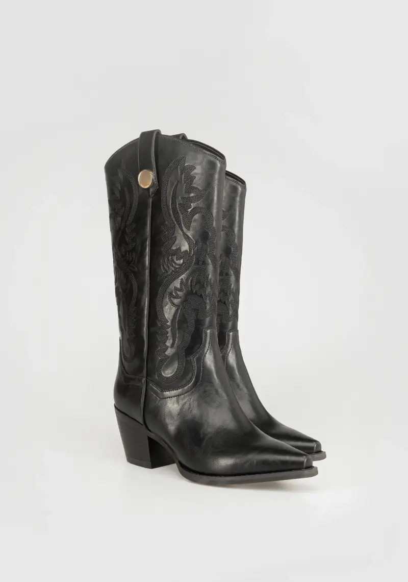 Stivali Camperos Alti con Ricami e Tacco Sculptured miniatura 2