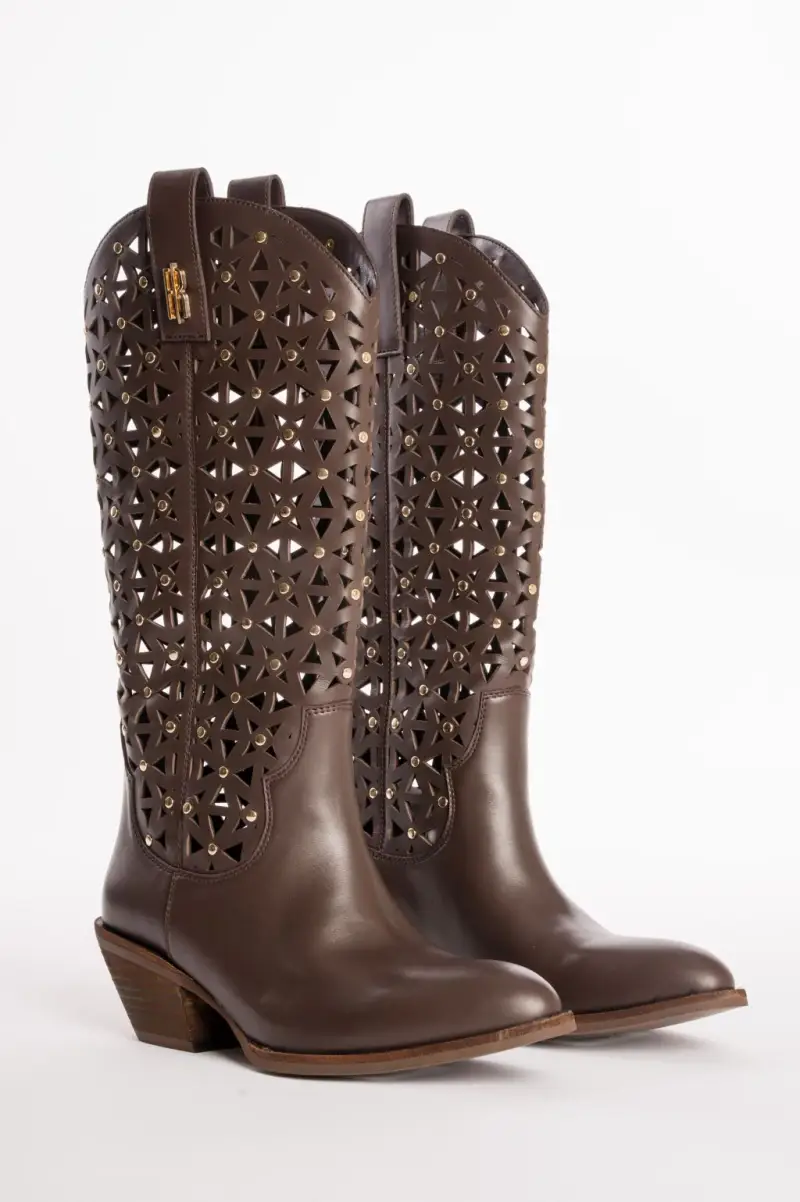 Stivali Texani "Laser-Cut" con Dettagli Borchiati miniatura 2