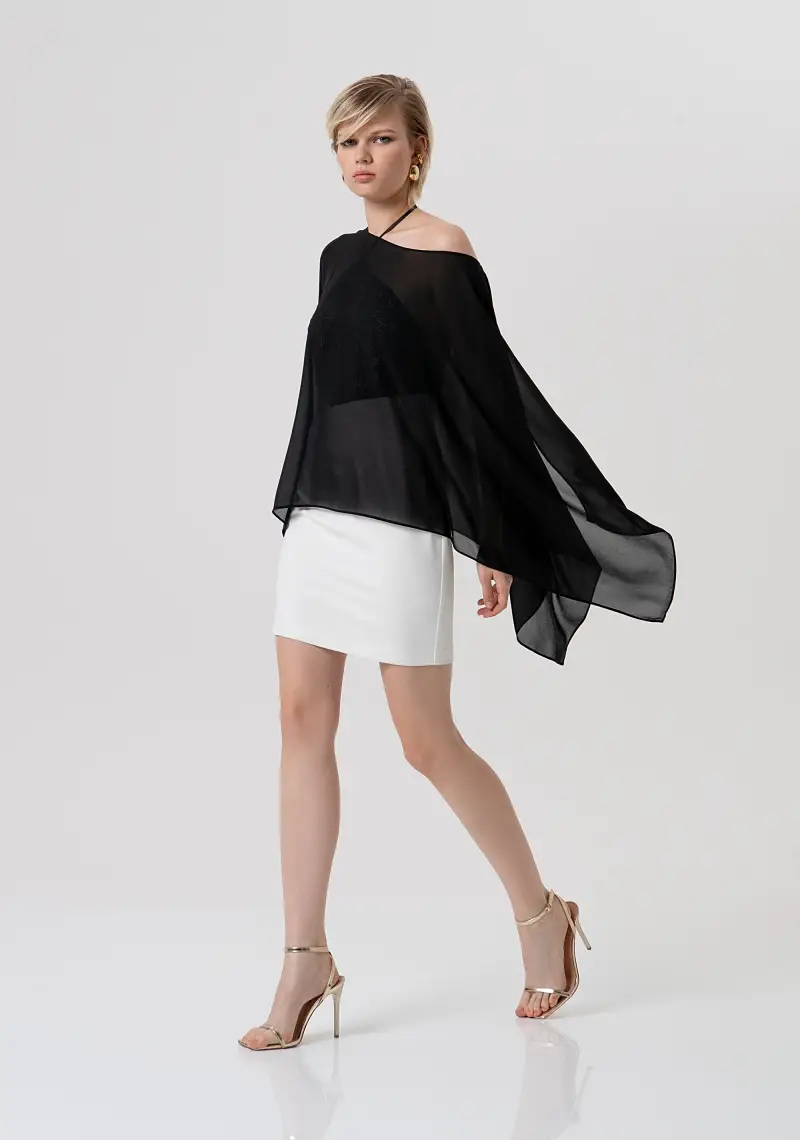 Stola ampia in georgette miniatura 2