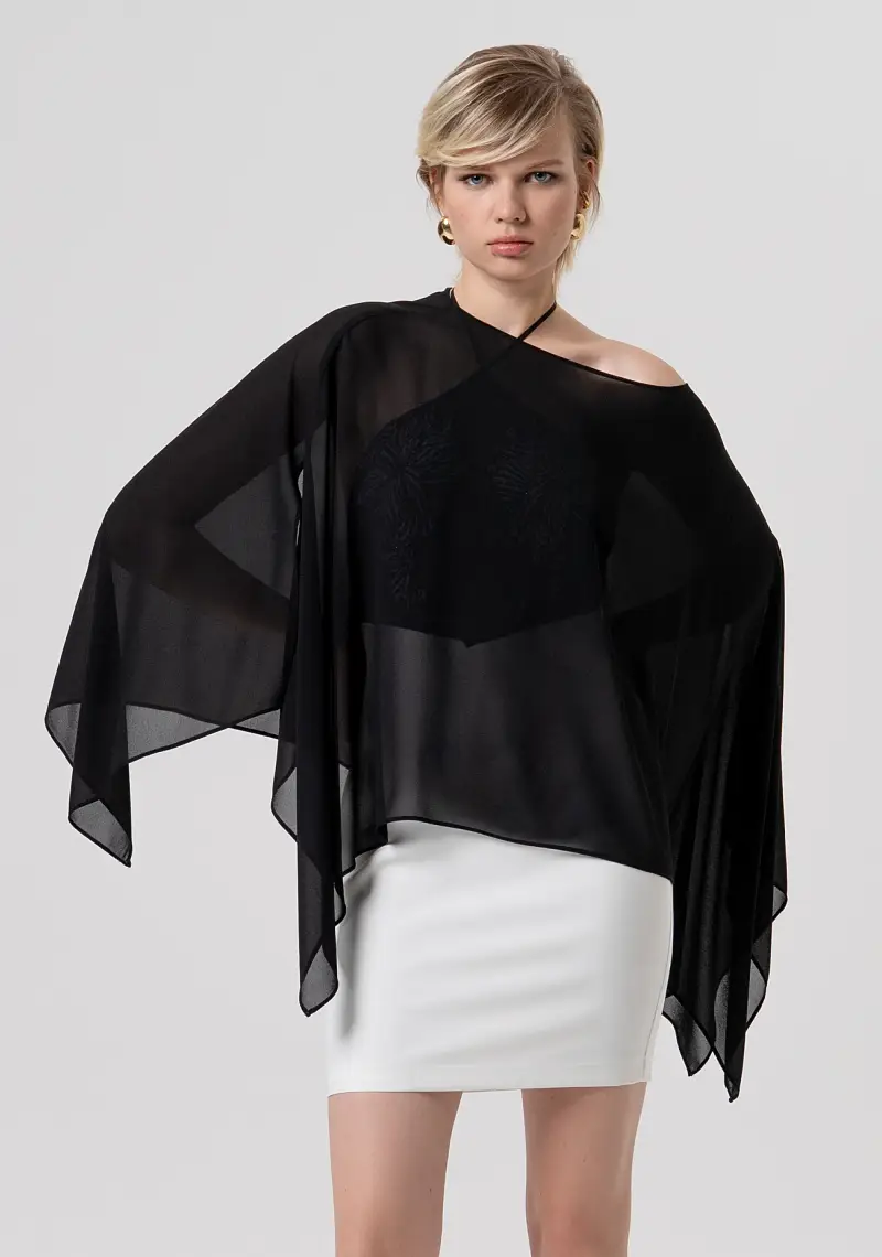 Stola ampia in georgette