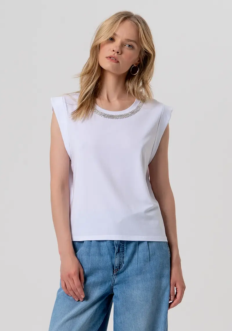 T-shirt in Jersey di Cotone con Logo Monogramma