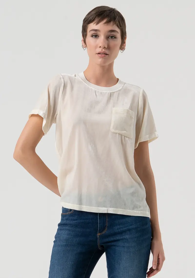 T-shirt loose fit con seta