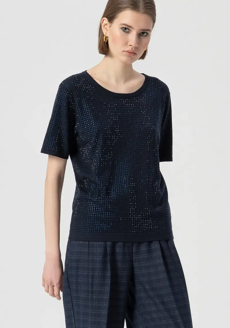 T-shirt regular con strass