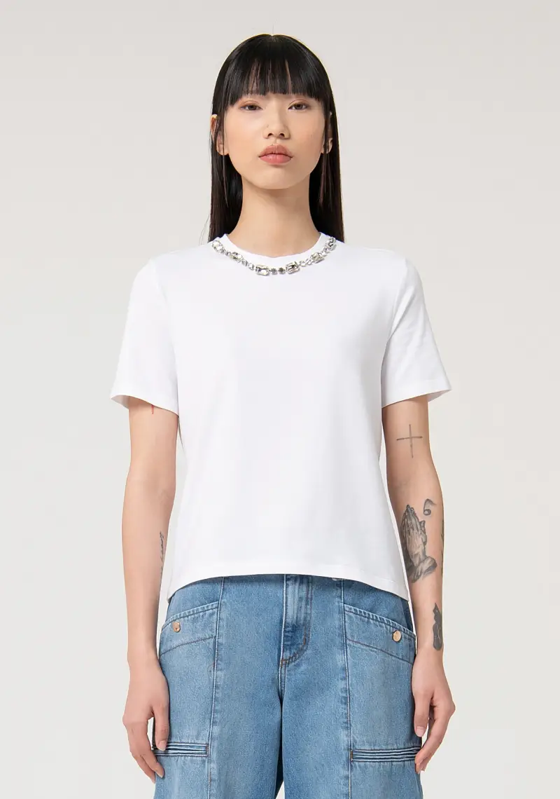 T-shirt regular in jersey di cotone