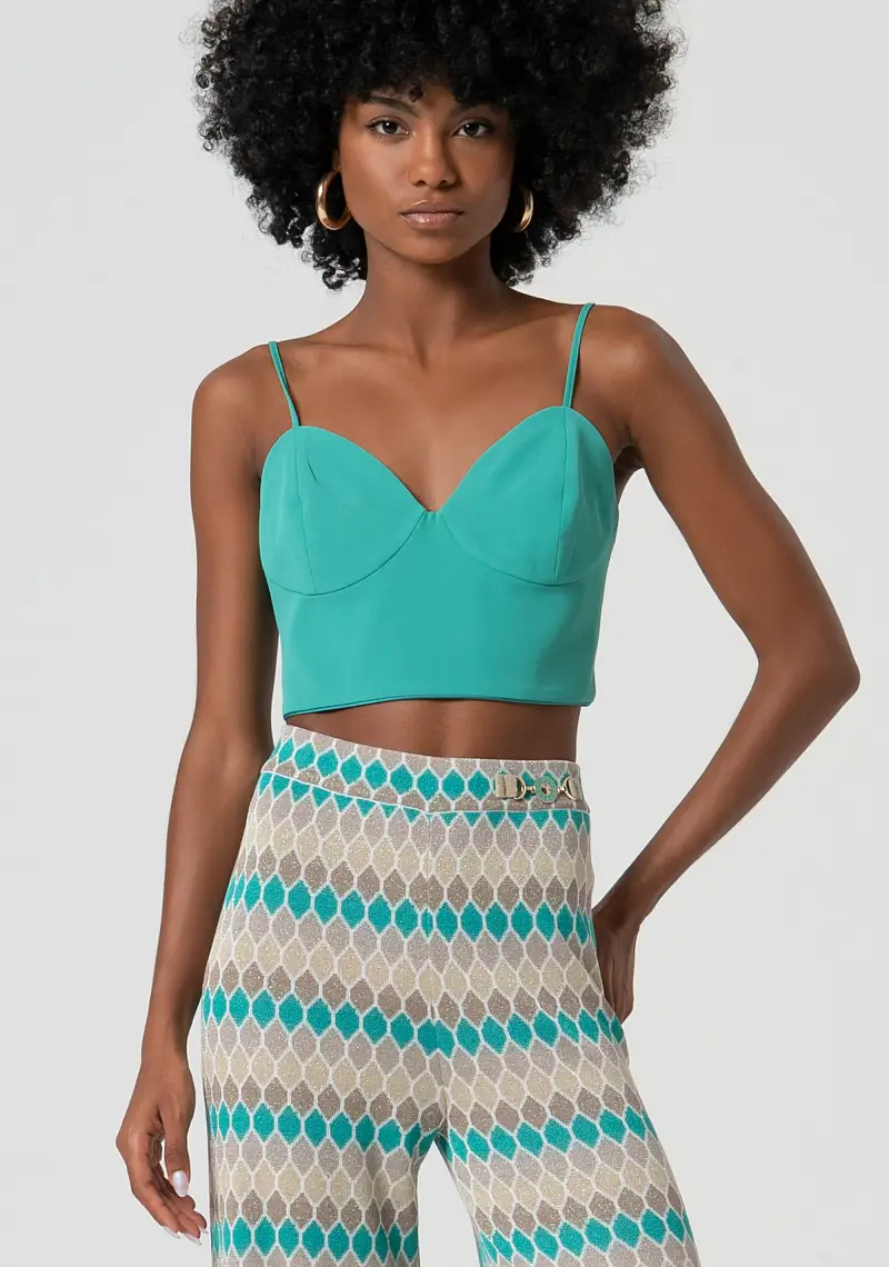 Top cropped bralette senza maniche