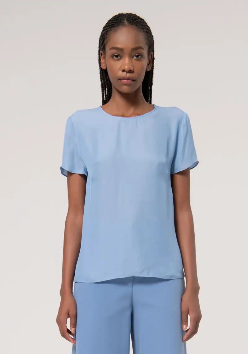 Top regular in viscosa e seta