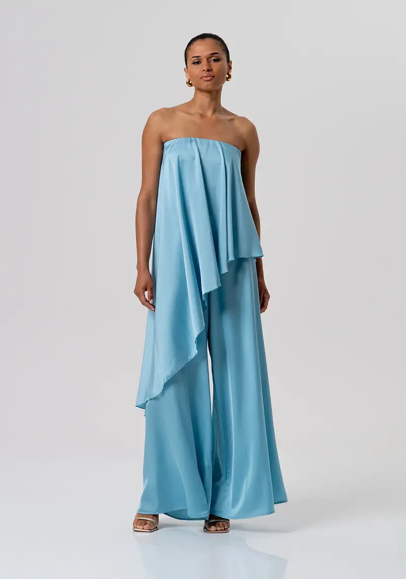 Top senza maniche asimmetrico in raso