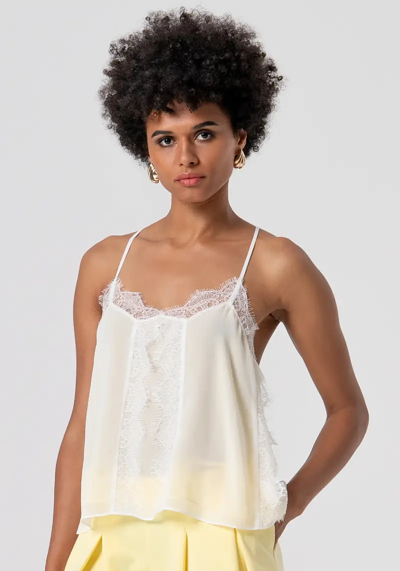 Top senza maniche in georgette