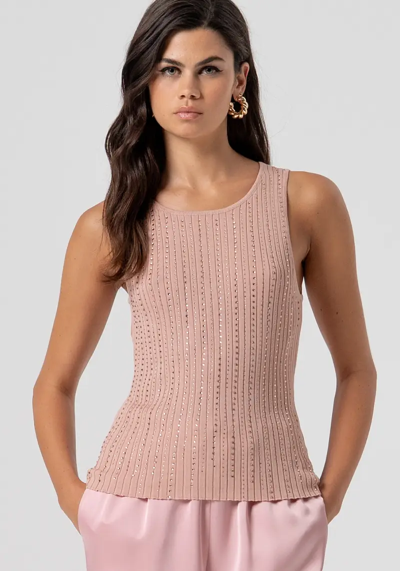 Top senza maniche in maglia