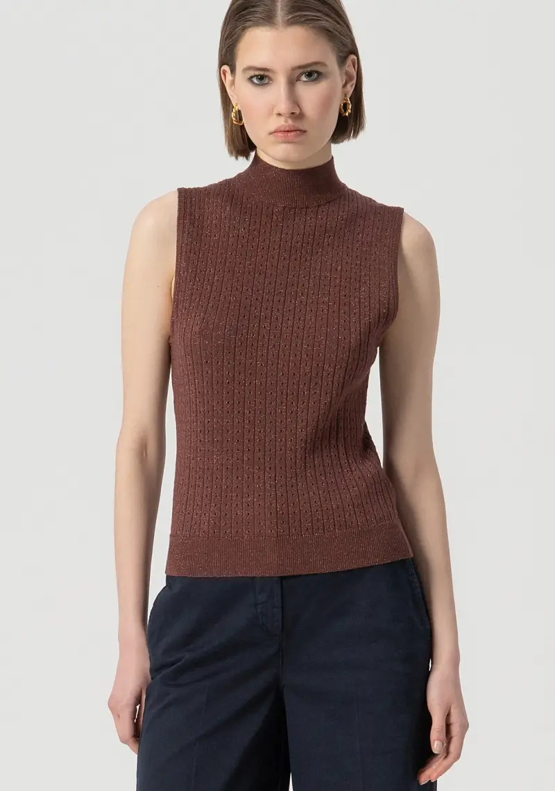 Top senza maniche in maglia