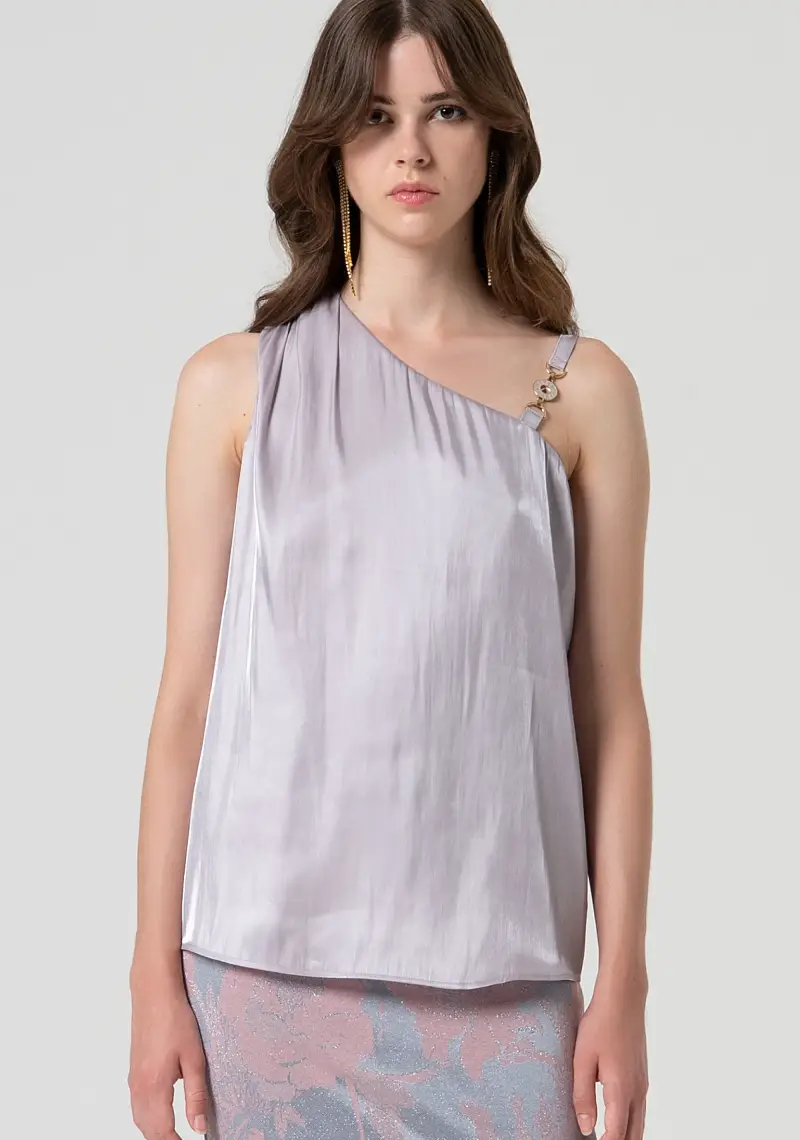 Top senza maniche in raso