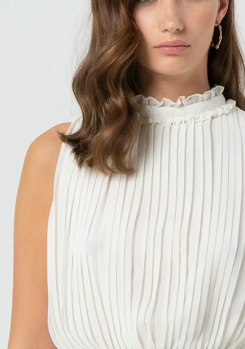 Top senza maniche plissettato miniatura 2