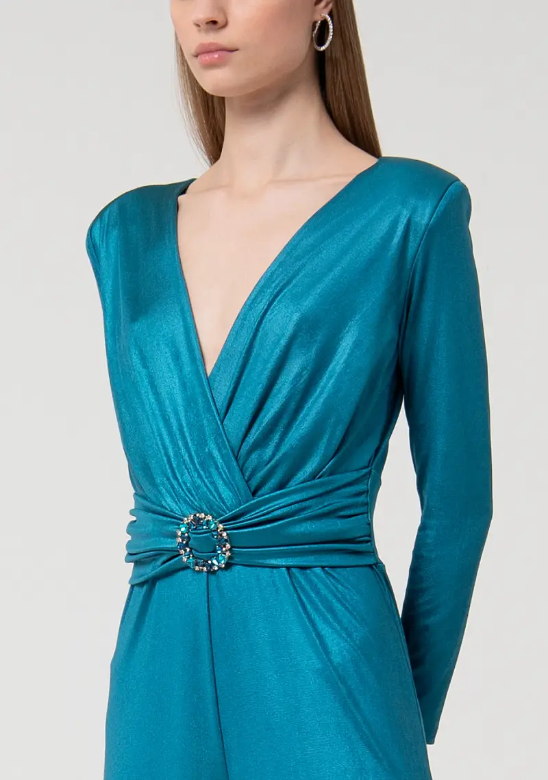 Tuta maniche lunghe in tessuto lucido miniatura 2