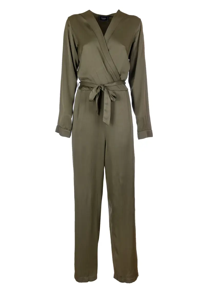 Tuta regular in raso di viscosa