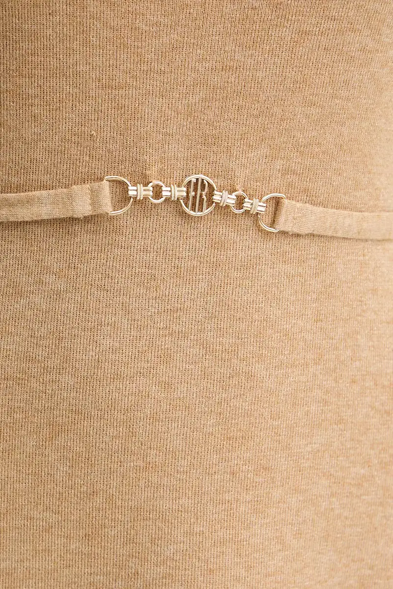 vestito con lana colore beige FR25WD5004K459Q7 miniatura 5