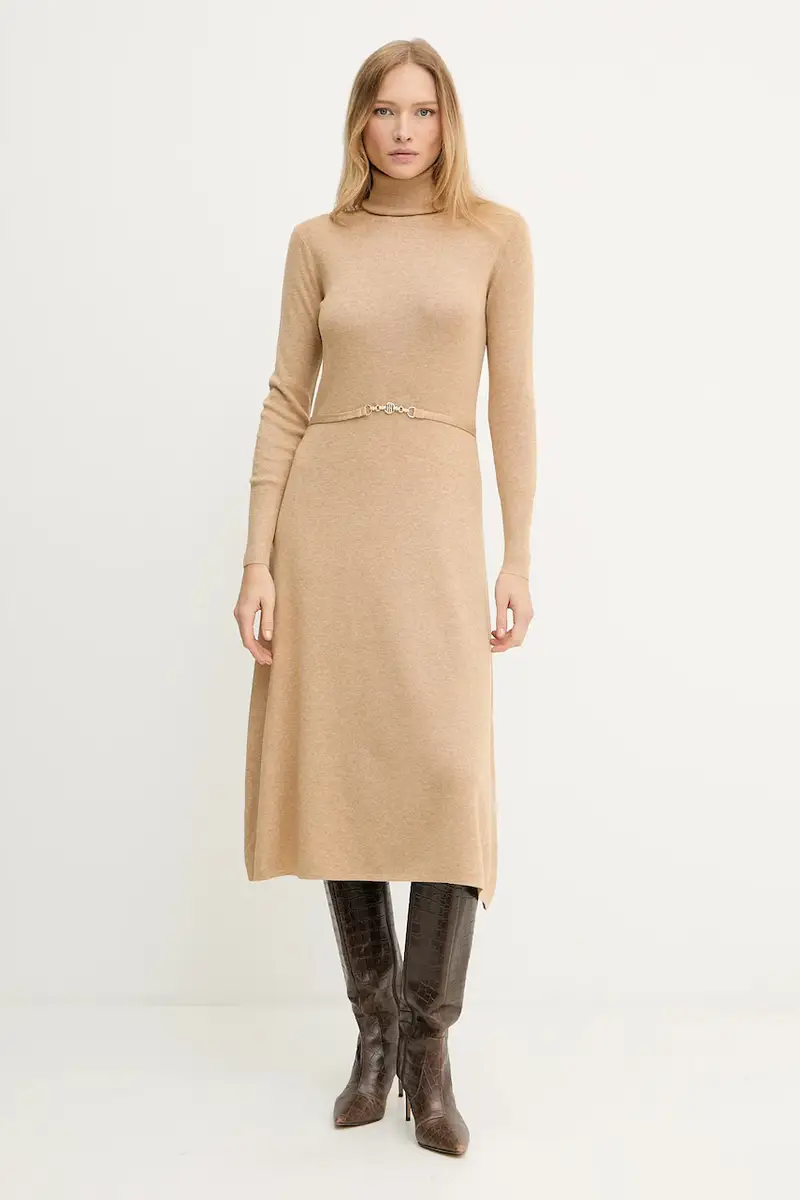 vestito con lana colore beige FR25WD5004K459Q7