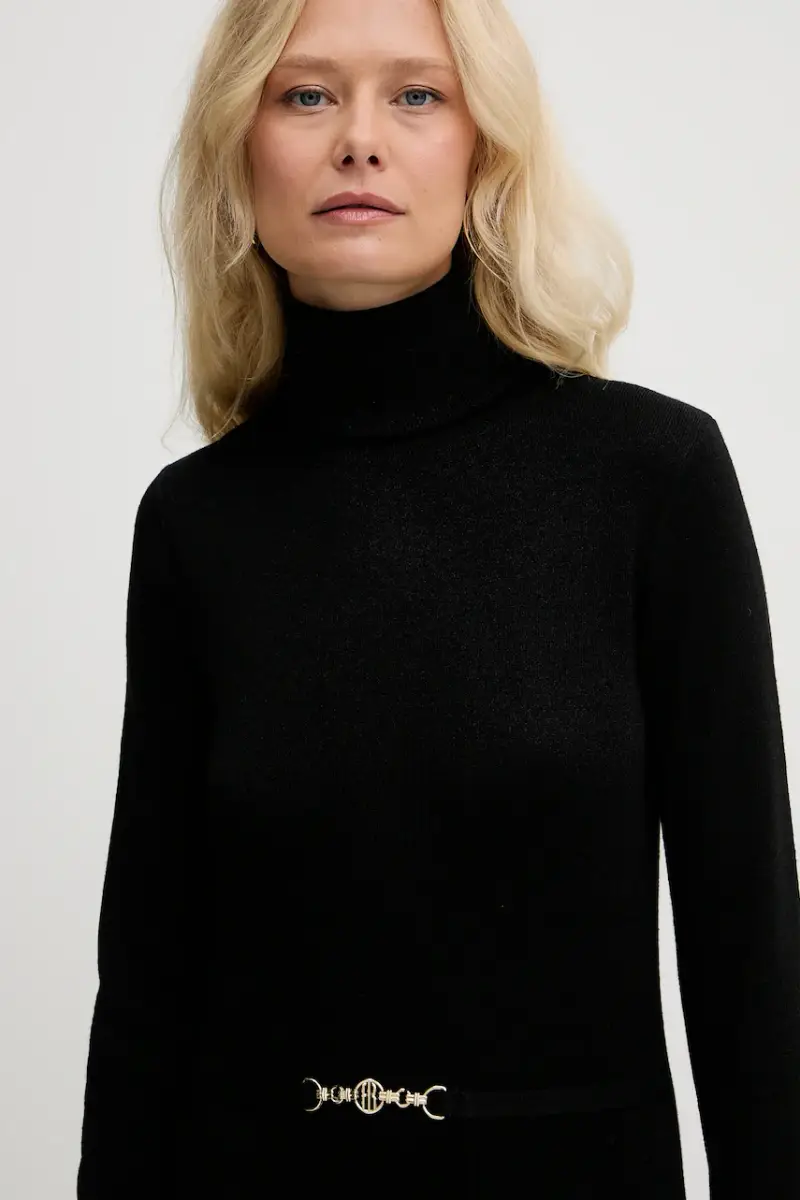 vestito con lana colore nero FR25WD5004K459Q7 miniatura 4