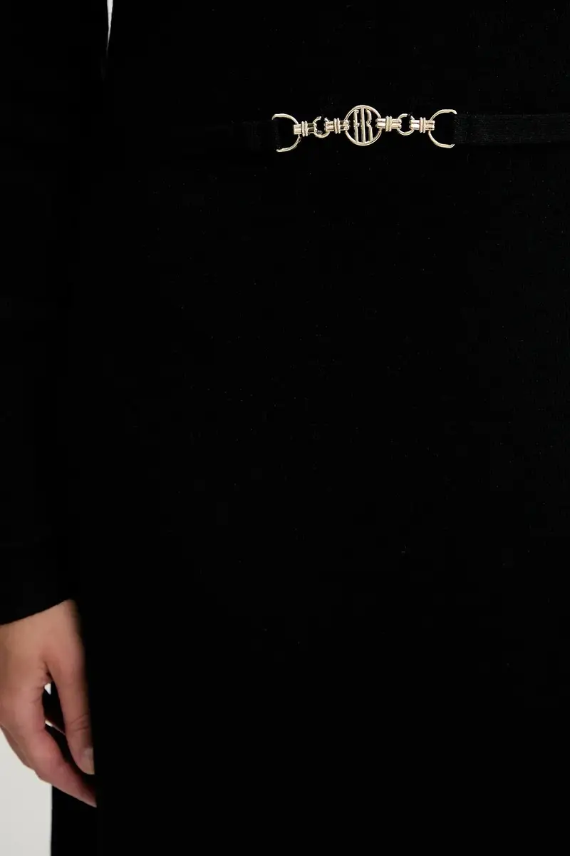 vestito con lana colore nero FR25WD5004K459Q7 miniatura 5