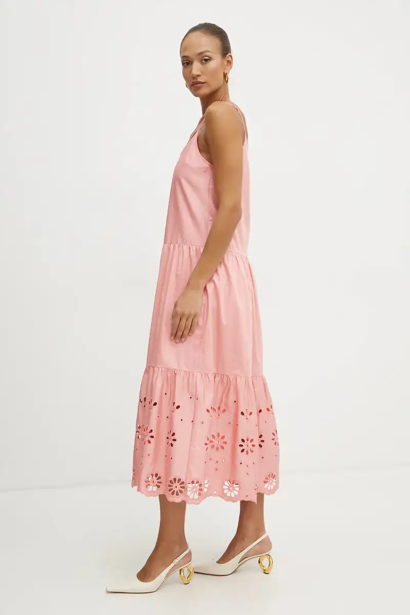 vestito in cotone colore arancione FJ25SD3001W400E5 miniatura 2