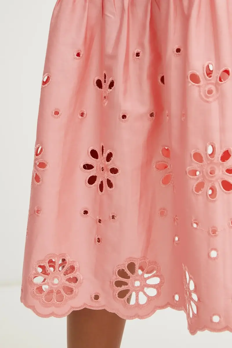 vestito in cotone colore arancione FJ25SD3001W400E5 miniatura 5