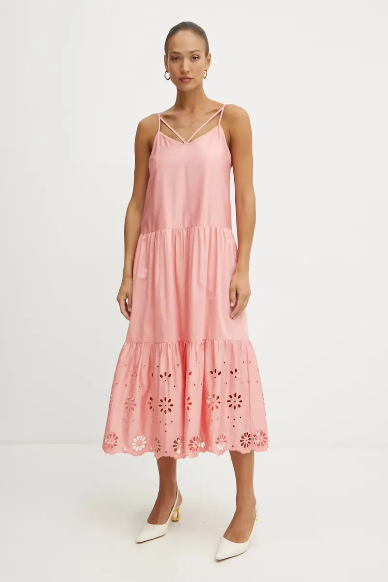 vestito in cotone colore arancione FJ25SD3001W400E5