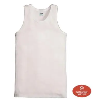 Canottiera uomo spalla larga in cotone felpato Fragi 760 bianco