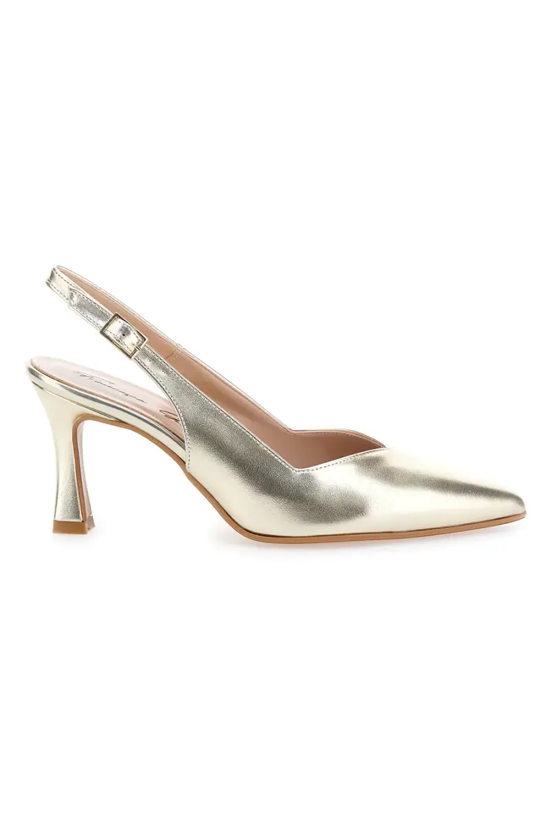 Décolleté da donna oro con cinturino slingback Francesca Gritti 149 [PLATINO]