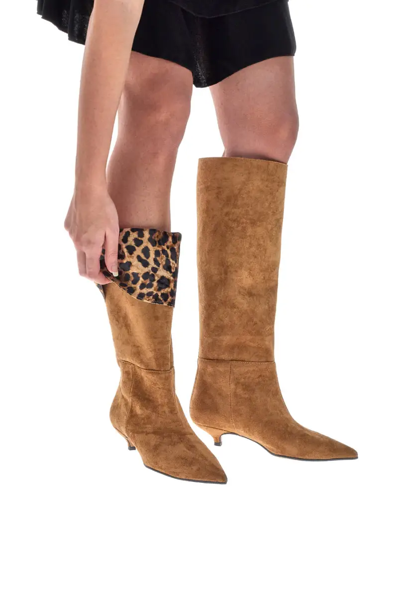 Stivali cuoio maculato 3 in 1 con tacco basso Francesca Gritti 330 [CUOIO