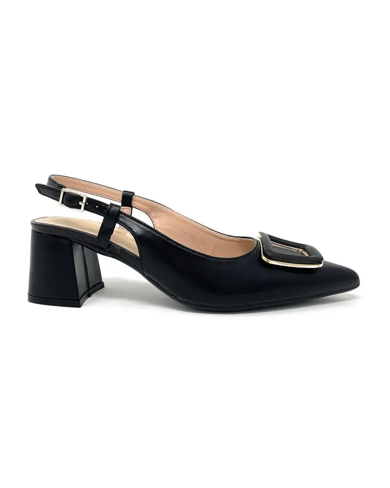slingback donna milano nero con accessorio f11 03a