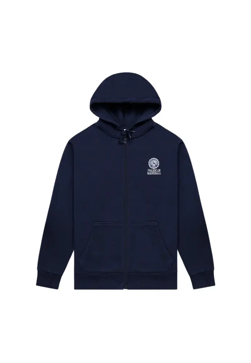 Felpa con cappuccio e full zip ricamo logo Crest - M / Blu