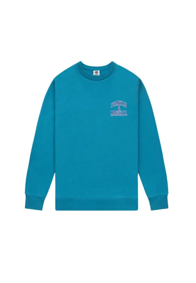 Felpa girocollo con stampa logo arch letter 233 - M / Turchese