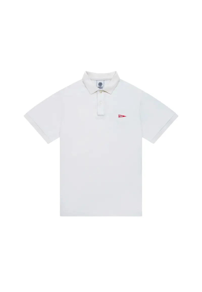 Polo in cotone piquet con patch Pennant - S / Bianco