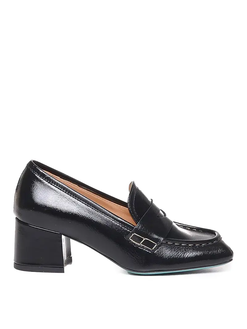 Mocassino In Vernice Con Tacco Nero