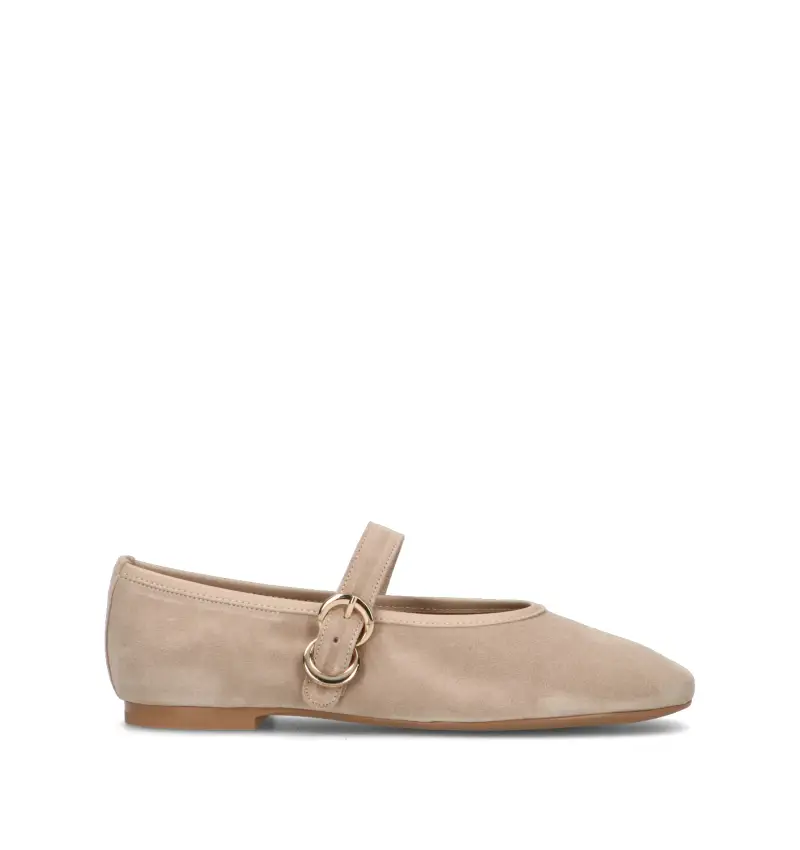 Ballerina donna taupe in suede Vario