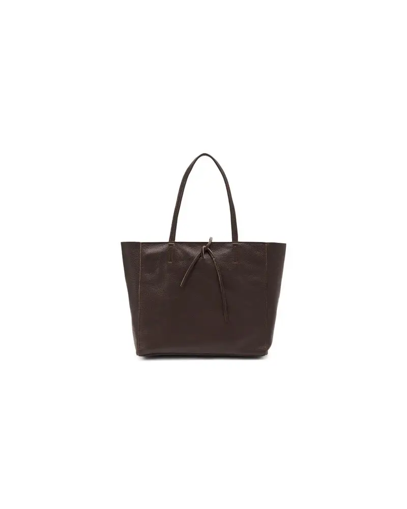 borsa morbida in pelle bottolata chocolat b810 MARRONE