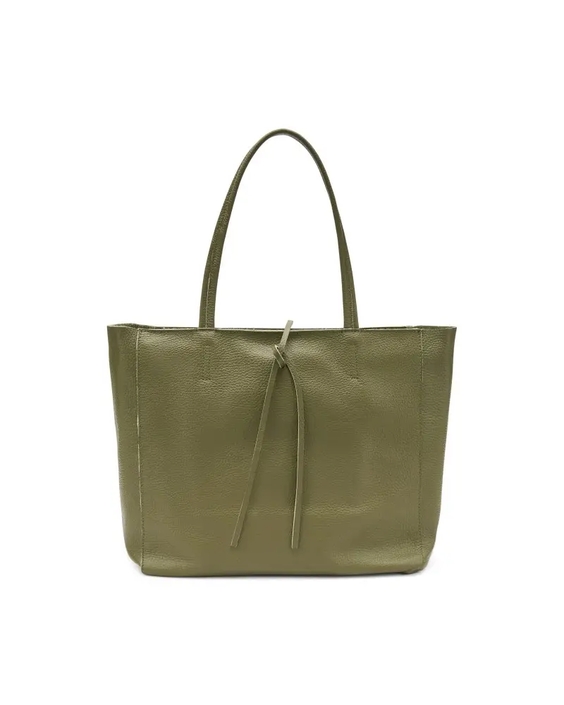 borsa morbida in pelle bottolata col. oliva b810 VERDE