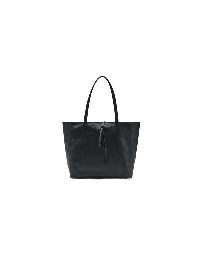 borsa morbida in pelle bottolata nero b810