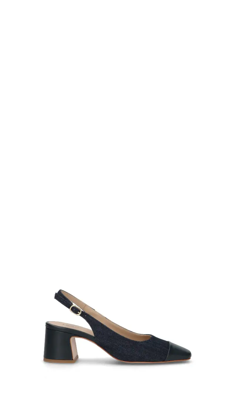 Decollete donna blu in pelle Vario